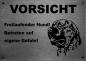 Preview: Edelstahl Warnschild Persa Canario VORSICHT Freilaufender Hund! Betreten auf eigene Gefahr!